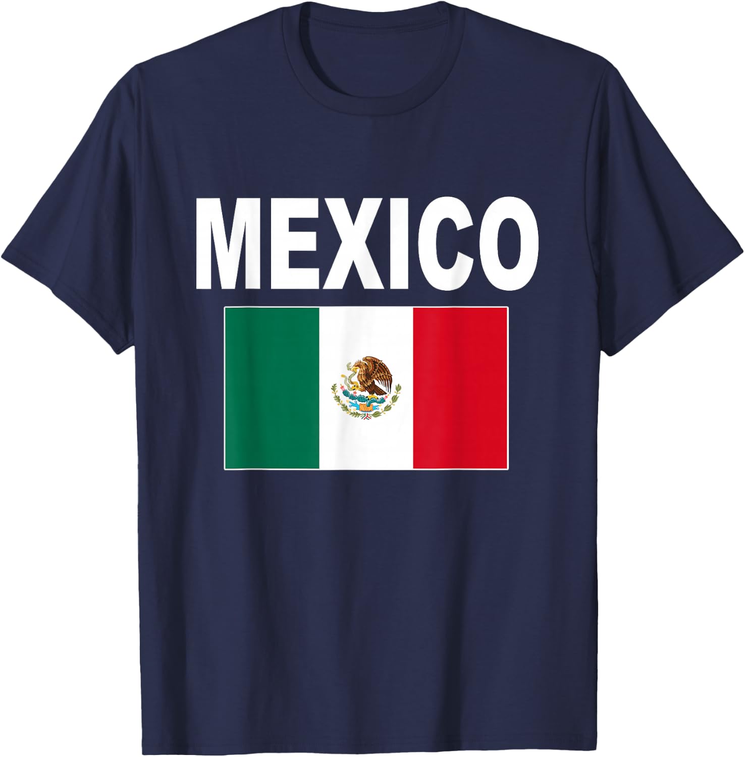 Mexican Flag Women Bandera Mexicana Mexico T-Shirt - T-Shirt | Navy
