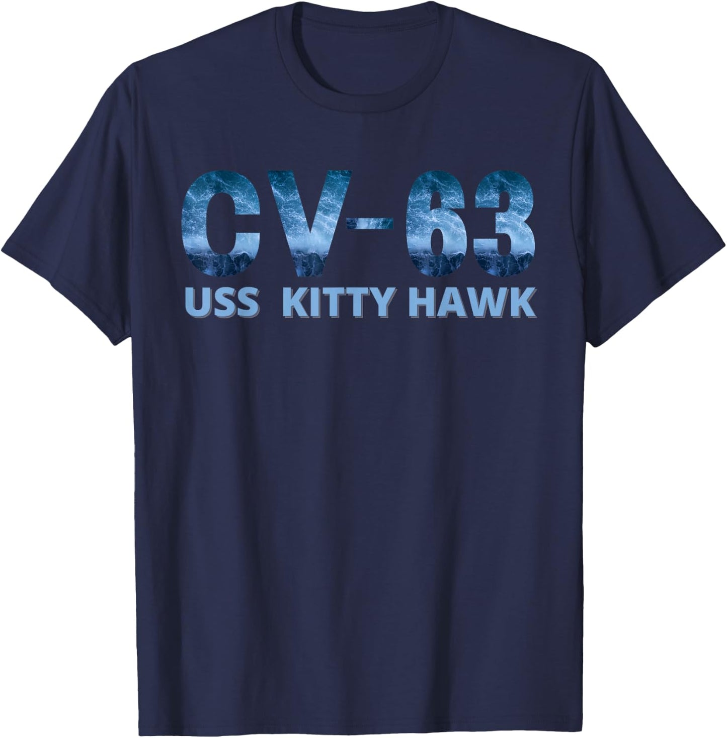 USS Kitty Hawk Blue Camo Aircraft Carrier T-Shirt - T-Shirt | Navy