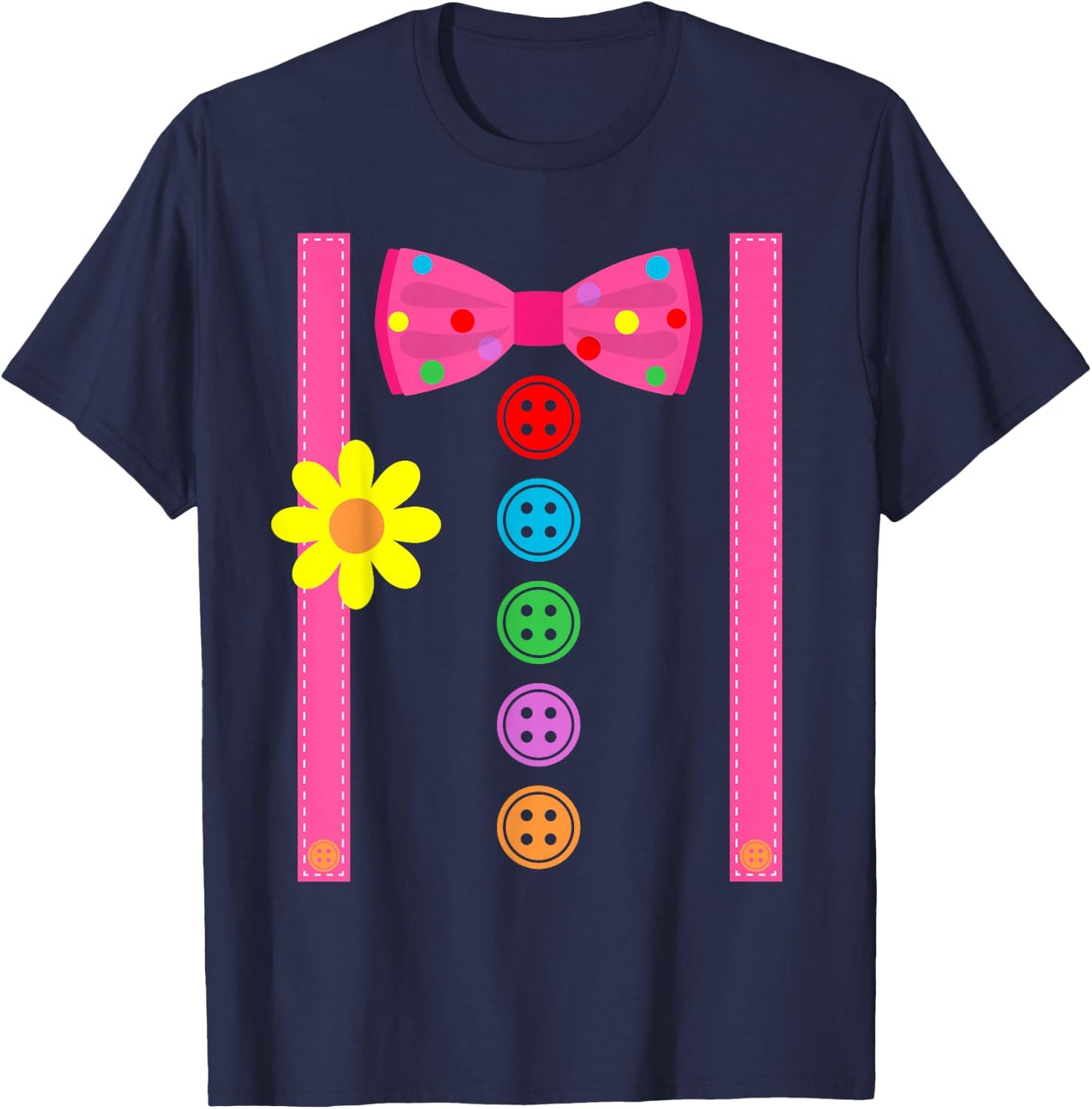Clown Costume Halloween Funny Carnival Circus Tie Rod Children's , black T-Shirt - T-Shirt | Navy