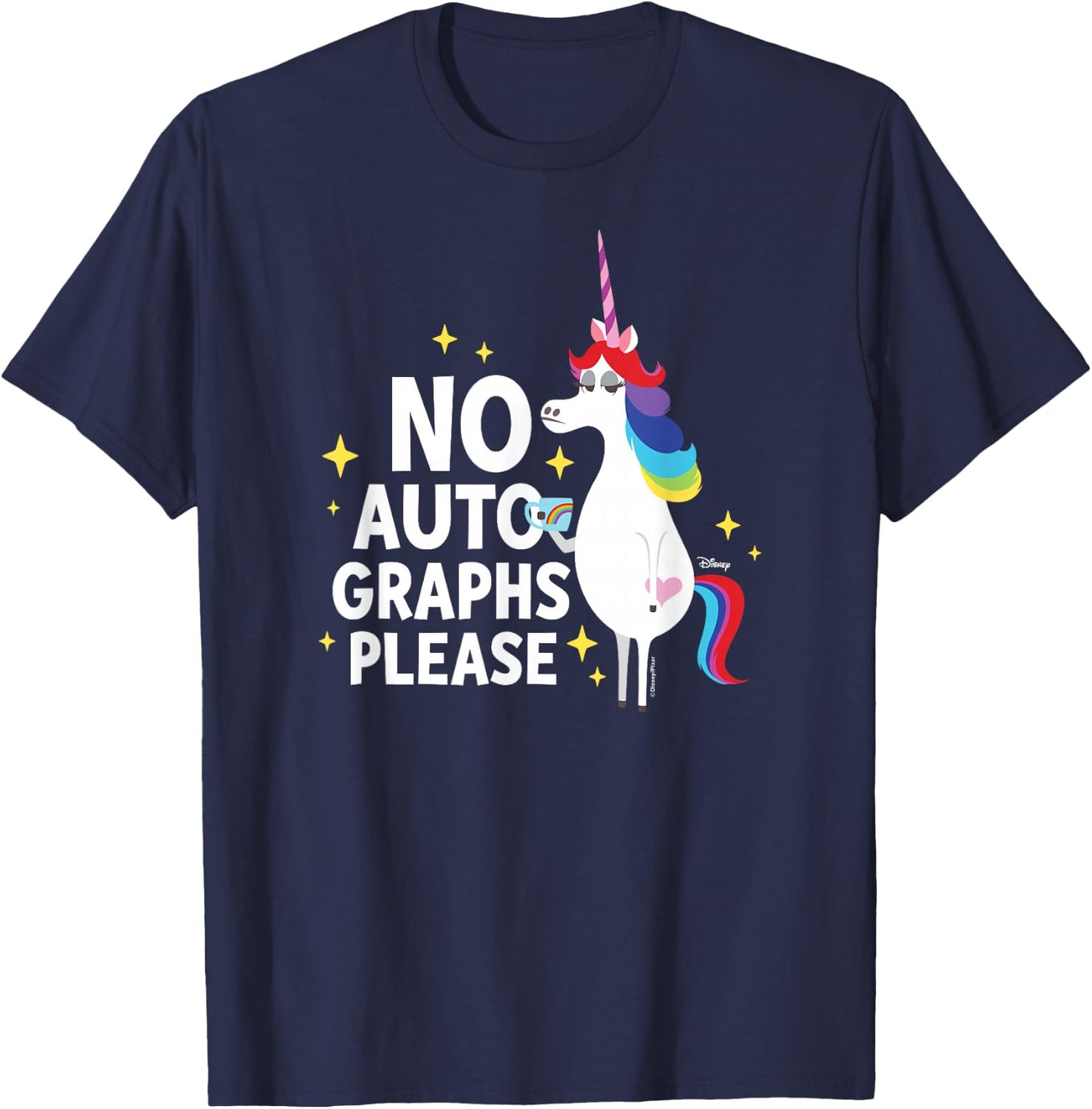 Inside Out - Rainbow Unicorn No Autographs Please T-Shirt - T-Shirt | Navy