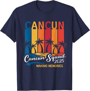 Cancun Squad 2025 Mexico Family Girls Trip Men Women Kids T-Shirt - T-Shirt | Navy