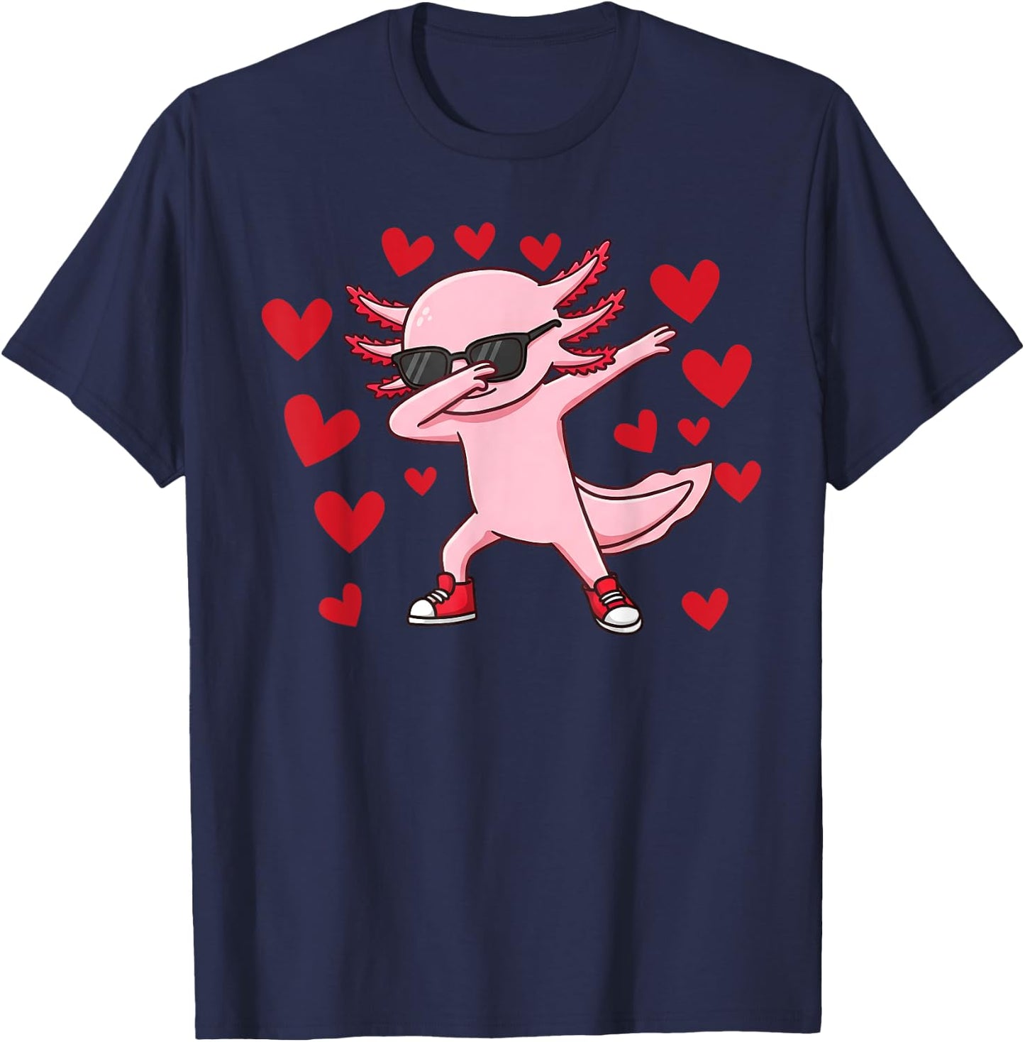Dabbing Axolotl Girls Boys Kids dab Axolotl T-Shirt - T-Shirt | Navy