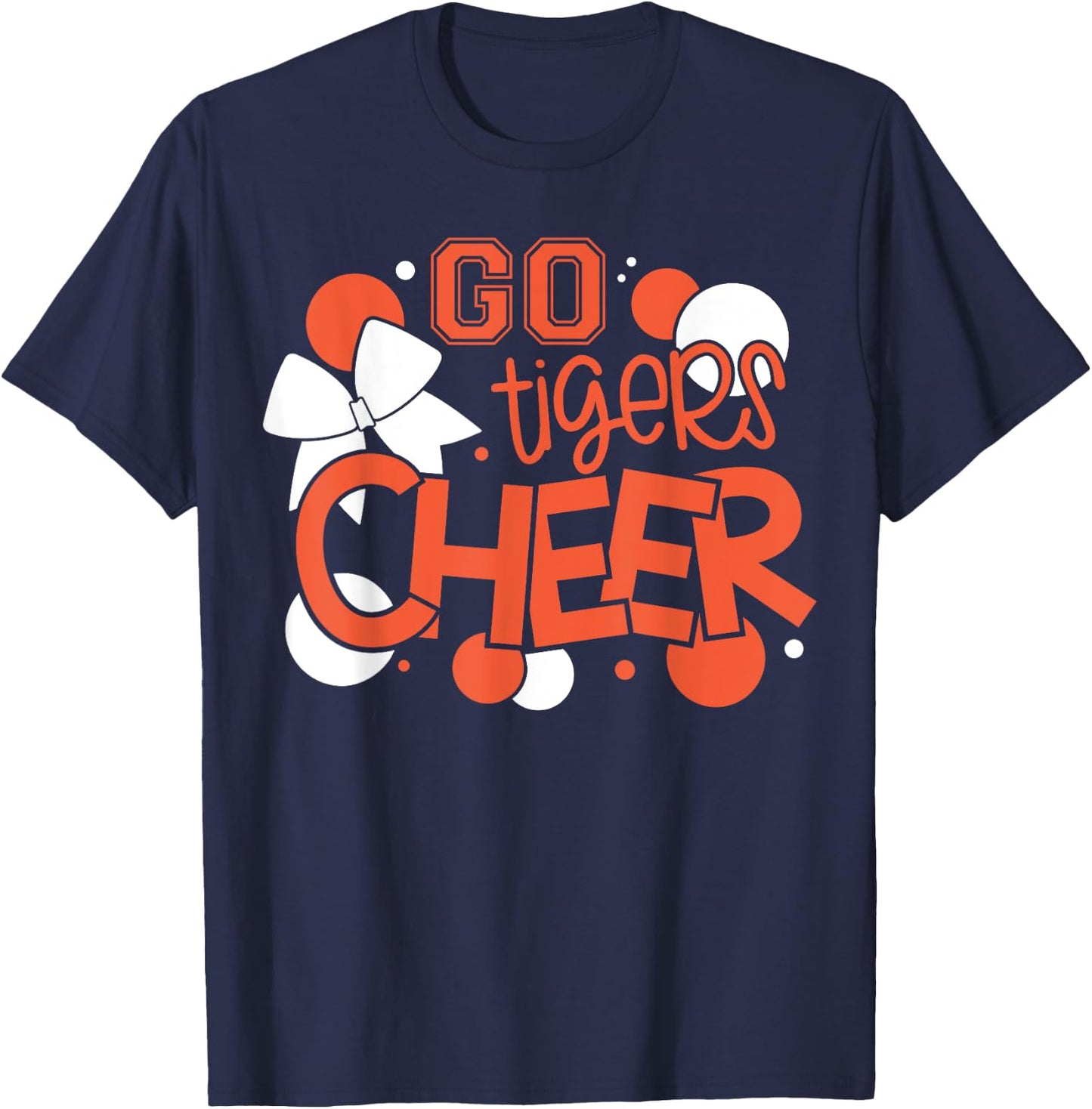 Go Cheer Tigers Football T-Shirt - T-Shirt | Navy