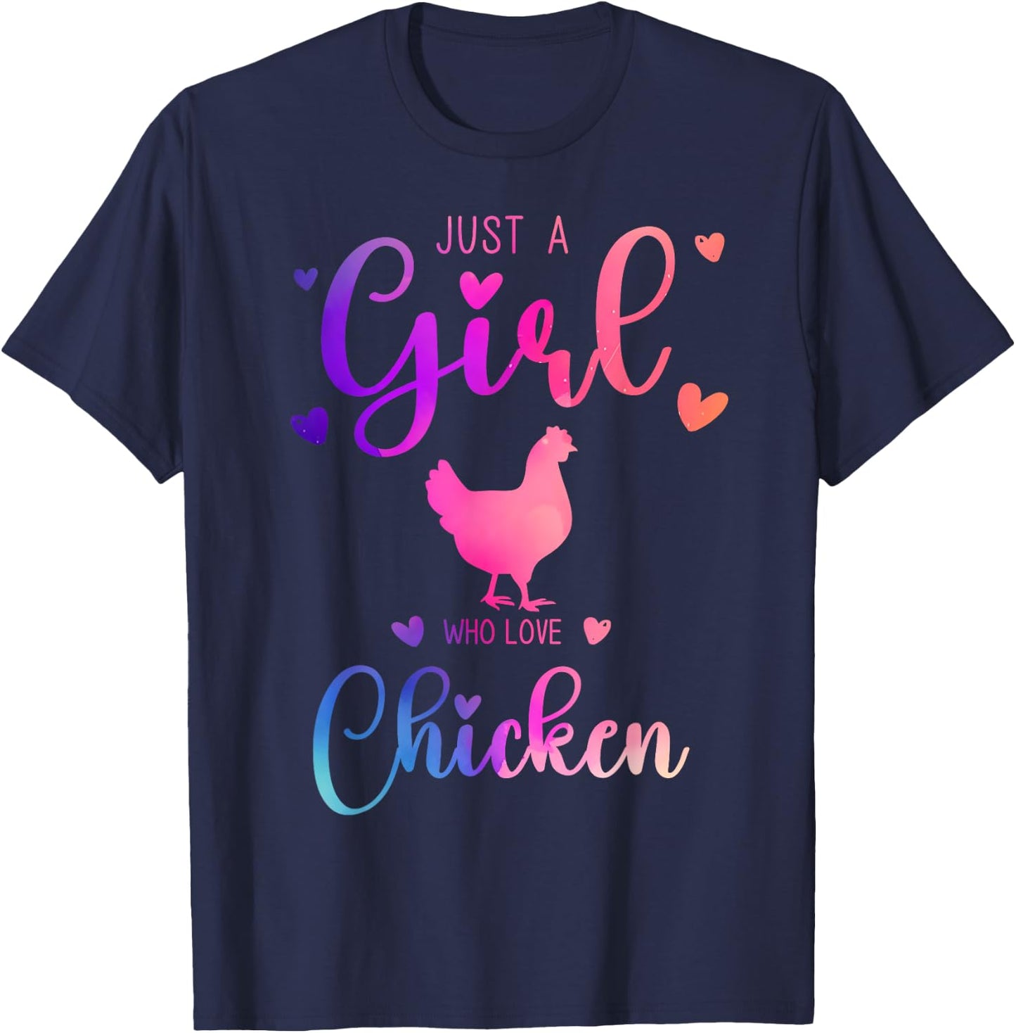 Just a Girl Who Loves Chicken Dress and Kids T-Shirt - T-Shirt | Navy
