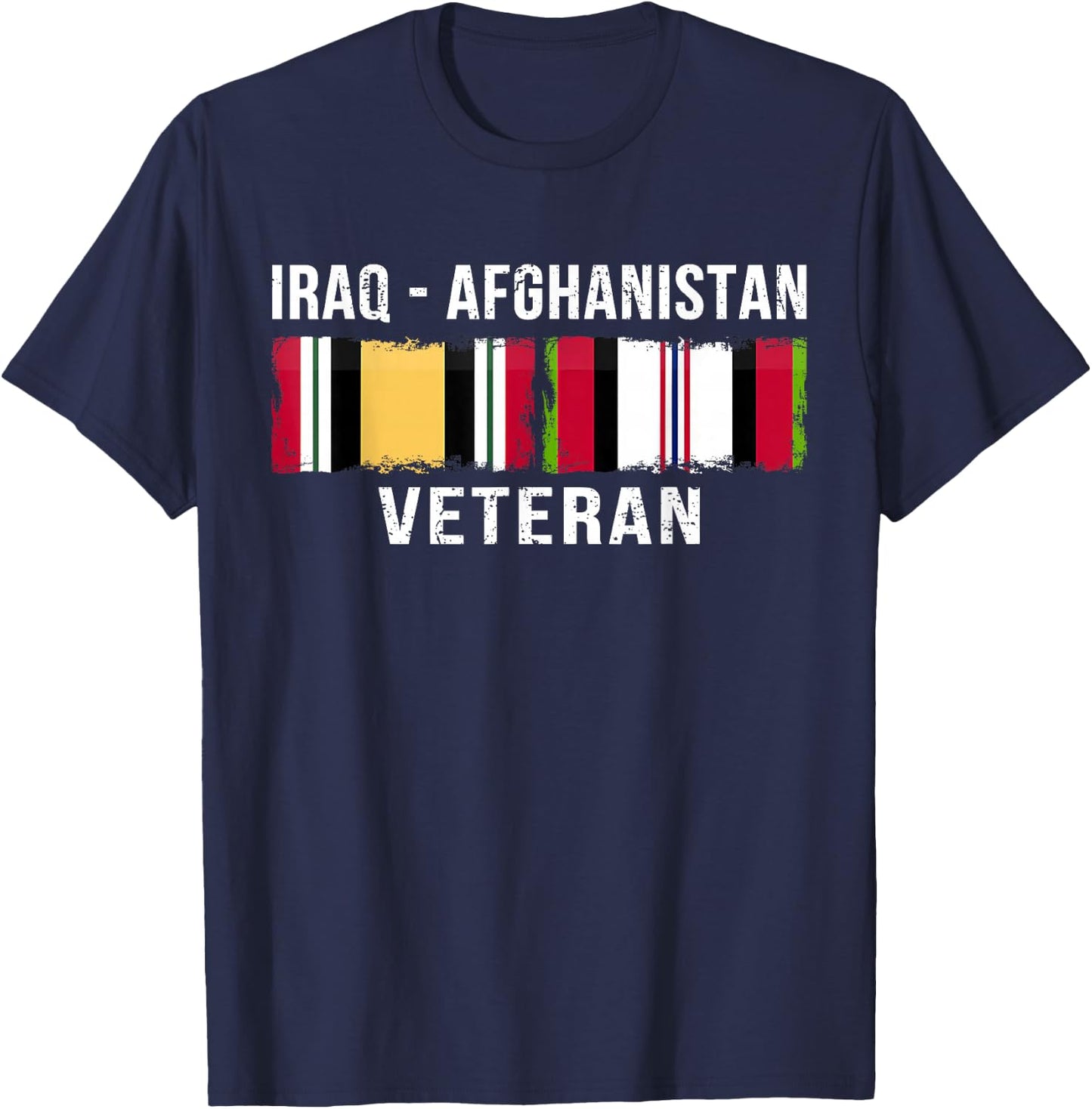 Afghanistan Flag Vintage Outfit Vintage Irag Afghanistan Veteran Gift - -Adults, Black, 3XL, Short Sleeve, Classic Fit, Cotton 60% Polyester 40% T-Shirt - T-Shirt | Navy