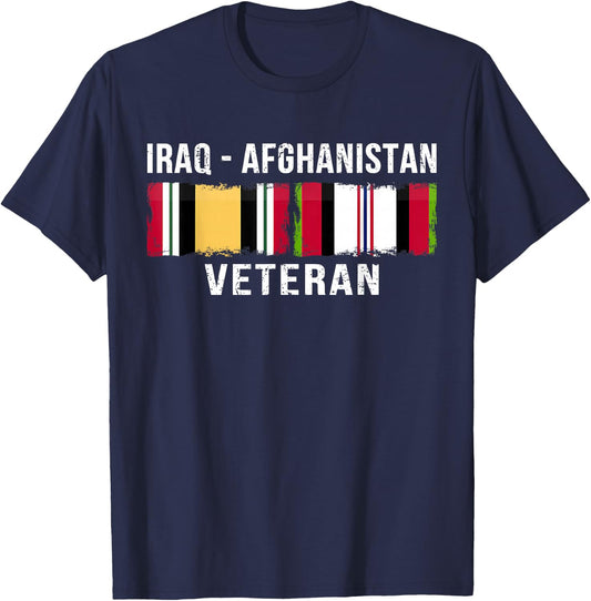 Afghanistan Flag Vintage Outfit Vintage Irag Afghanistan Veteran Gift - -Adults, Black, 3XL, Short Sleeve, Classic Fit, Cotton 60% Polyester 40% T-Shirt - T-Shirt | Navy
