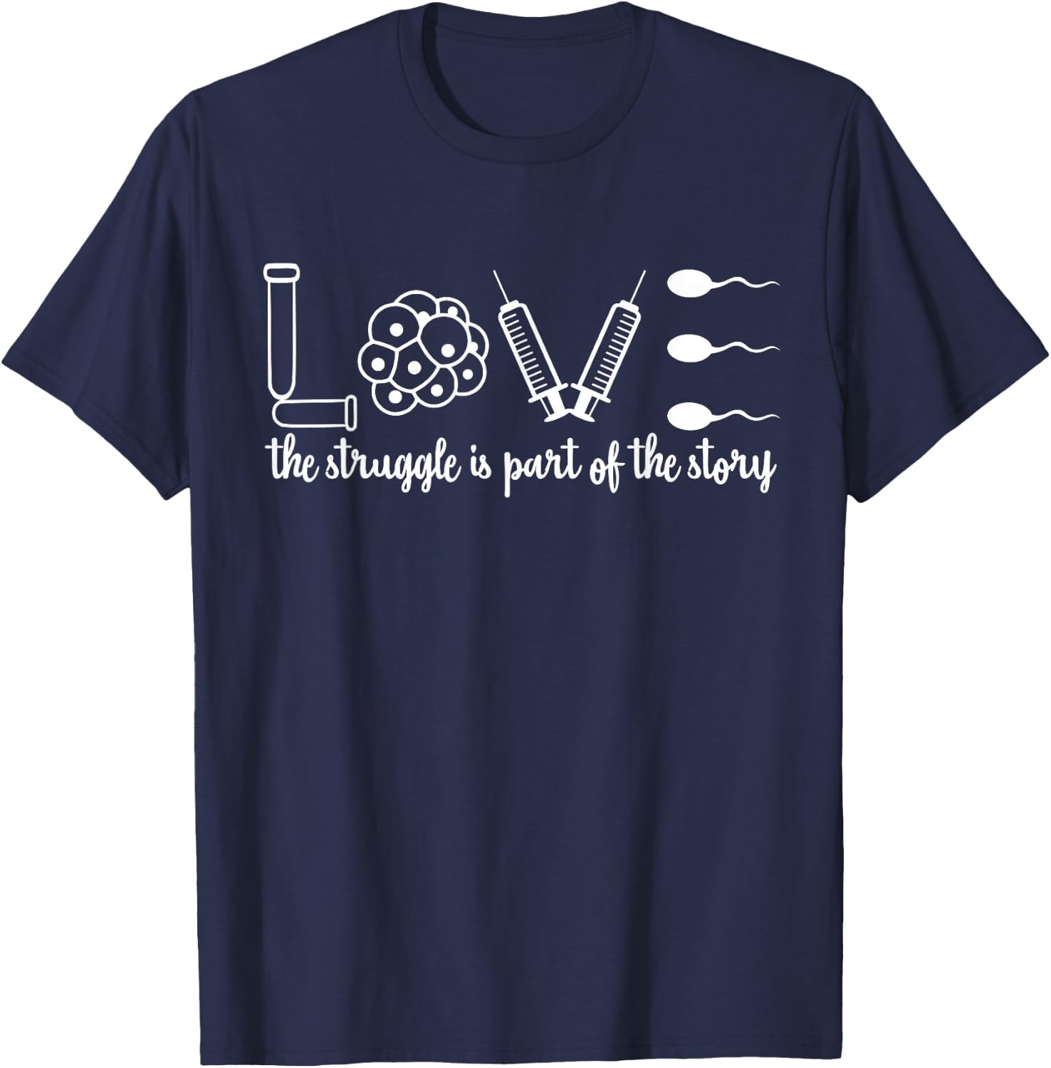 The FLeecy Fox IVF Infertility IVF Mom & Dad IUI T-Shirt - T-Shirt | Navy