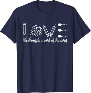 The FLeecy Fox IVF Infertility IVF Mom & Dad IUI T-Shirt - T-Shirt | Navy
