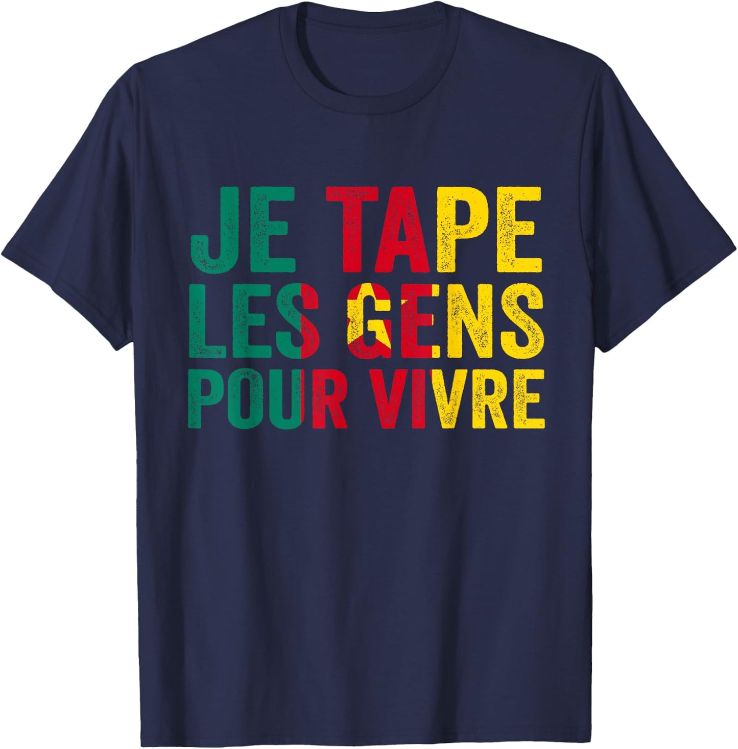 Drapeau Cameroun pour Camerounais MMA JJB Boxing Thai and Foot , Black, S T-Shirt - T-Shirt | Navy