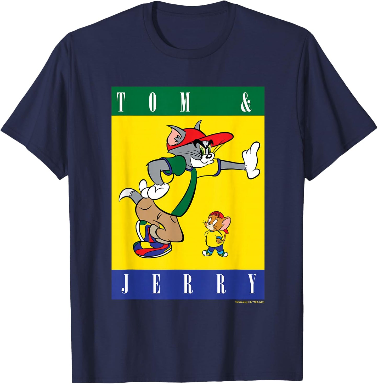 Tom and Jerry with Hats T-Shirt - T-Shirt | Navy