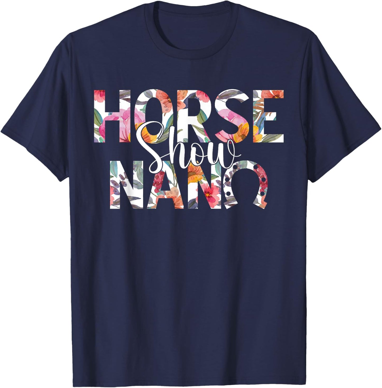 Horse Show Nana Grandma Equestrian Nana T-Shirt - T-Shirt | Navy