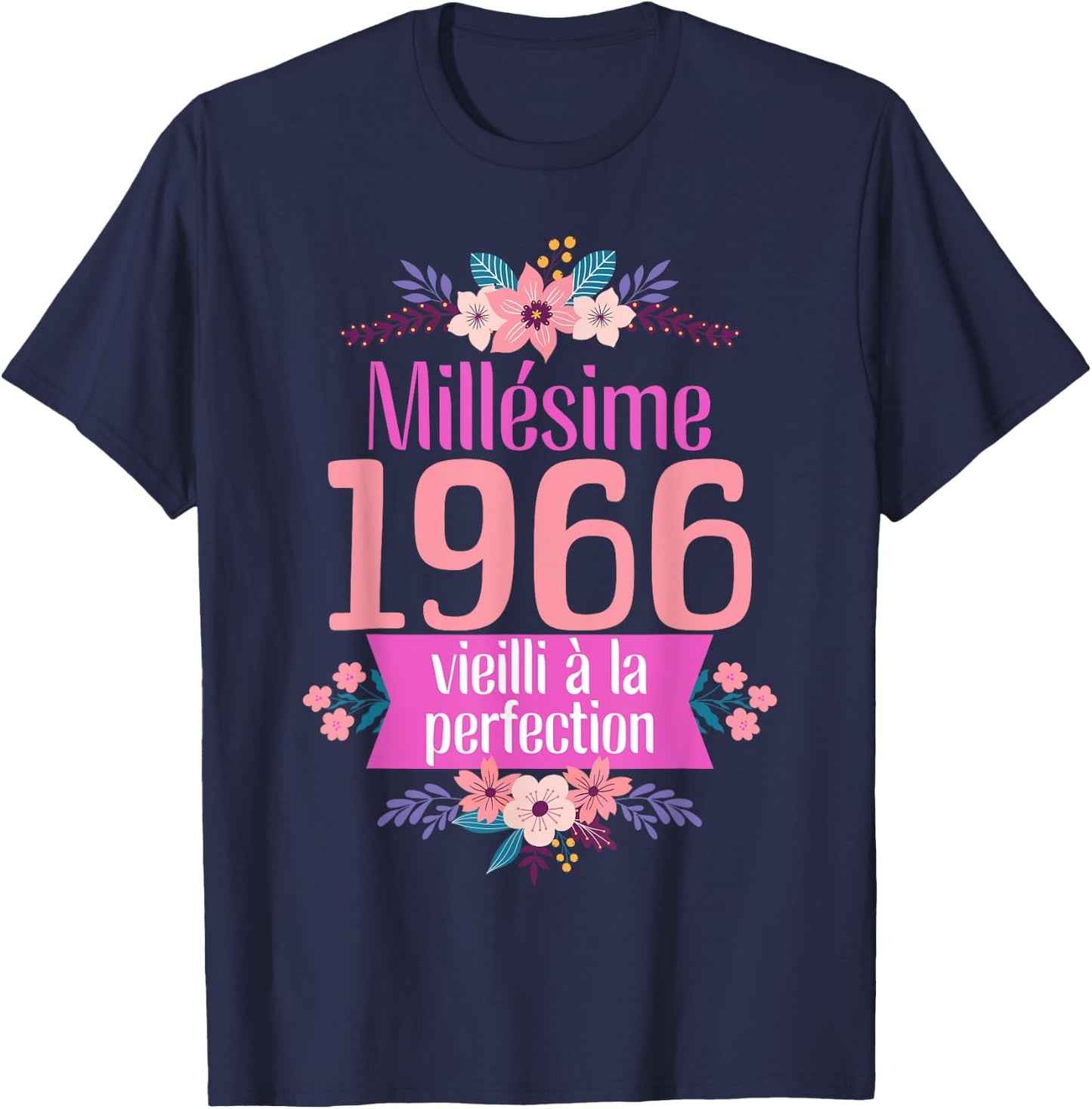 58 Ans Femme 1966 Idée Cadeau Anniversaire Drôle Maman T-Shirt - T-Shirt | Navy