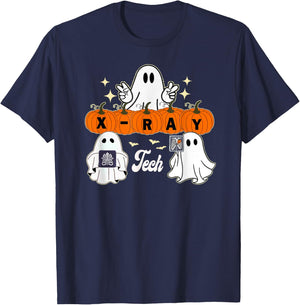 funny X-Ray tech boo crew Halloween ,radiology ghost T-Shirt - T-Shirt | Navy