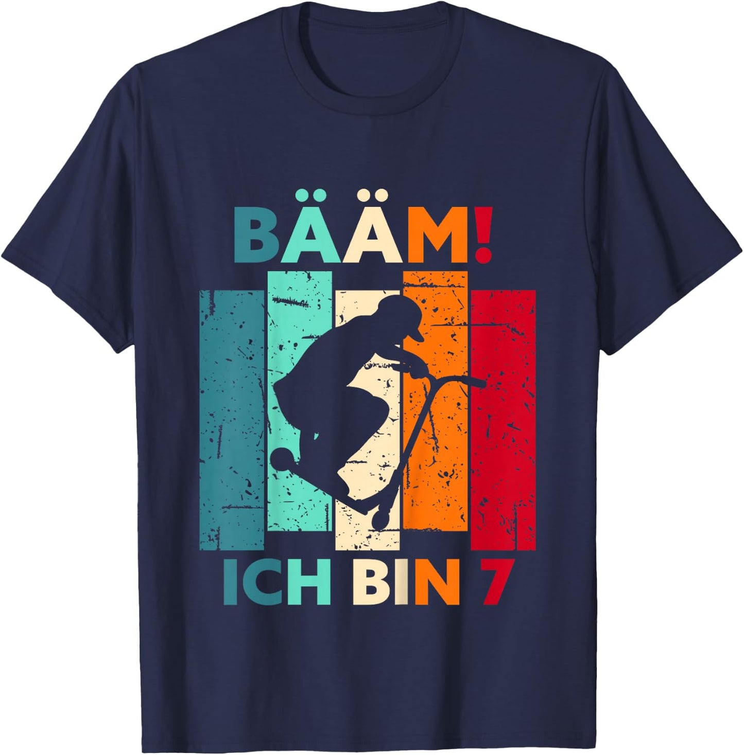 Bääm! Ich bin 7 Geburtstag Sieben Jahre Junge Mädchen 7. T-Shirt - T-Shirt | Navy