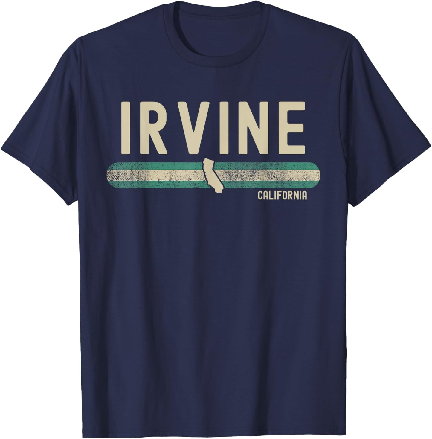 Irvine CA | California | Travel & 80s Style T-Shirt - T-Shirt | Navy