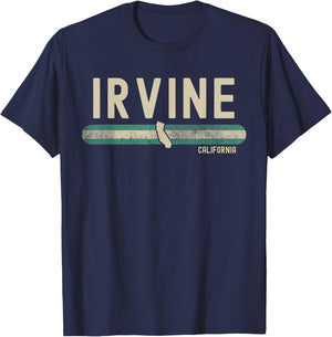 Irvine CA | California | Travel & 80s Style T-Shirt - T-Shirt | Navy