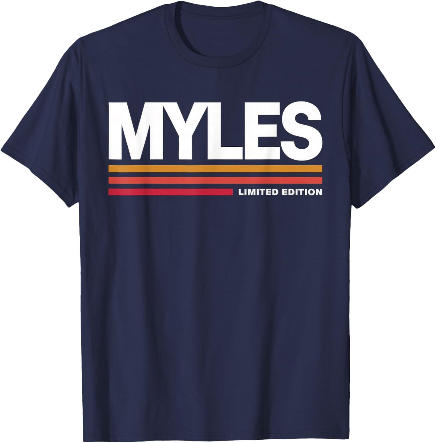 Myles Limited Edition Vintage Custom Name Husband Grandpa T-Shirt - T-Shirt | Navy