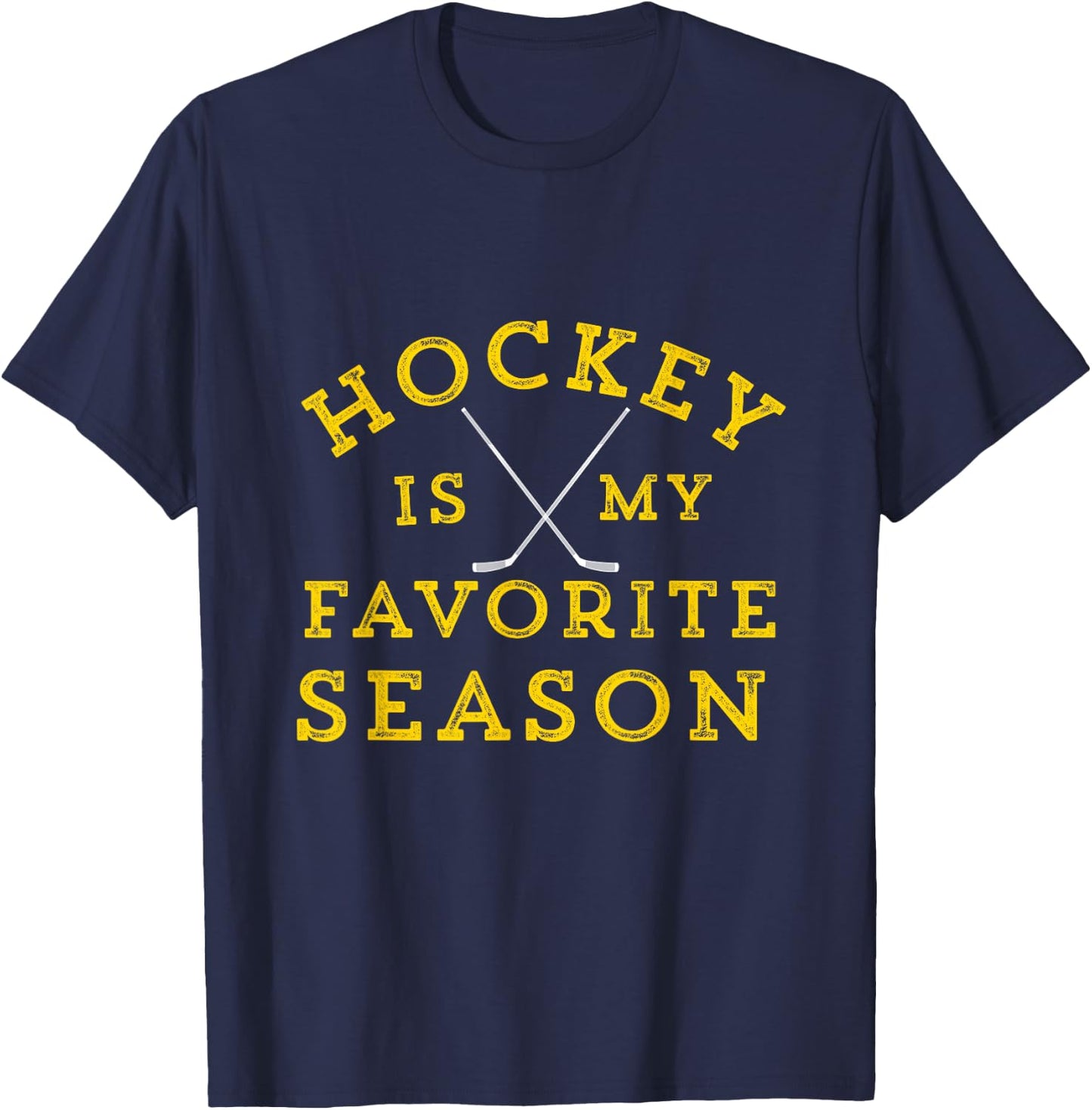 Hockey Is My Favorite Season Pittsburgh Gold Black Gift T-Shirt - T-Shirt | Navy