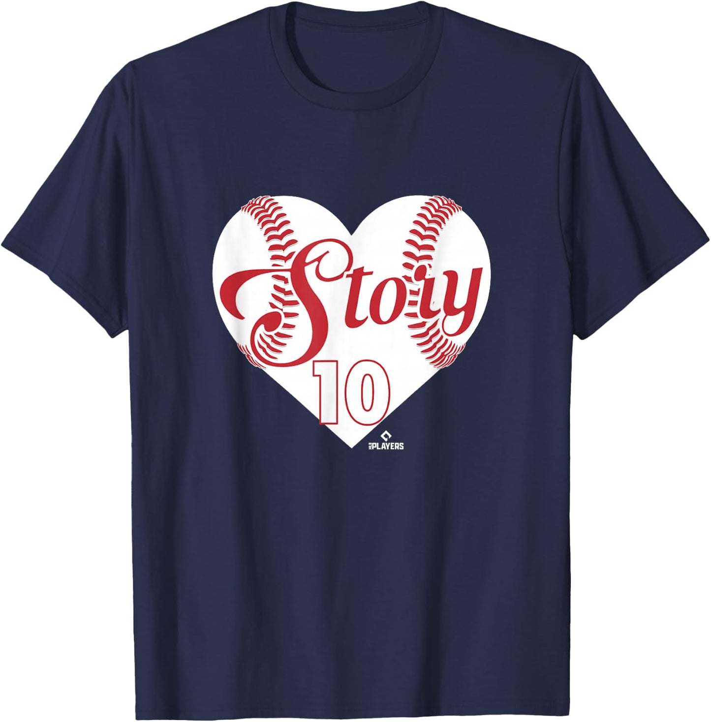 Baseball Heart Trevor Story Boston Baseball MLBPA T-Shirt - T-Shirt | Navy