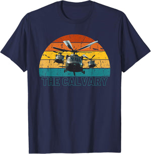 The Calvary, Helicopter Black Hawk UH-60 Army Aviation Pilot T-Shirt - T-Shirt | Navy