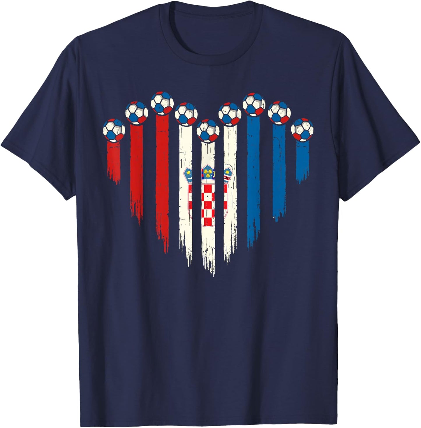 Croatian Flag Novelty Croatia T-Shirt - T-Shirt | Navy