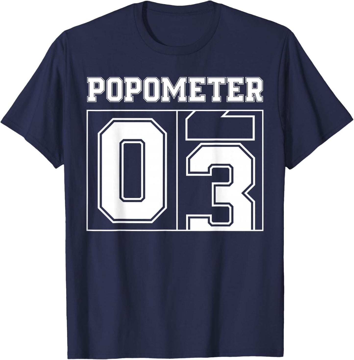 Popometer 3 Grandpa of 3 Kids Third Time Grandfather T-Shirt - T-Shirt | Navy