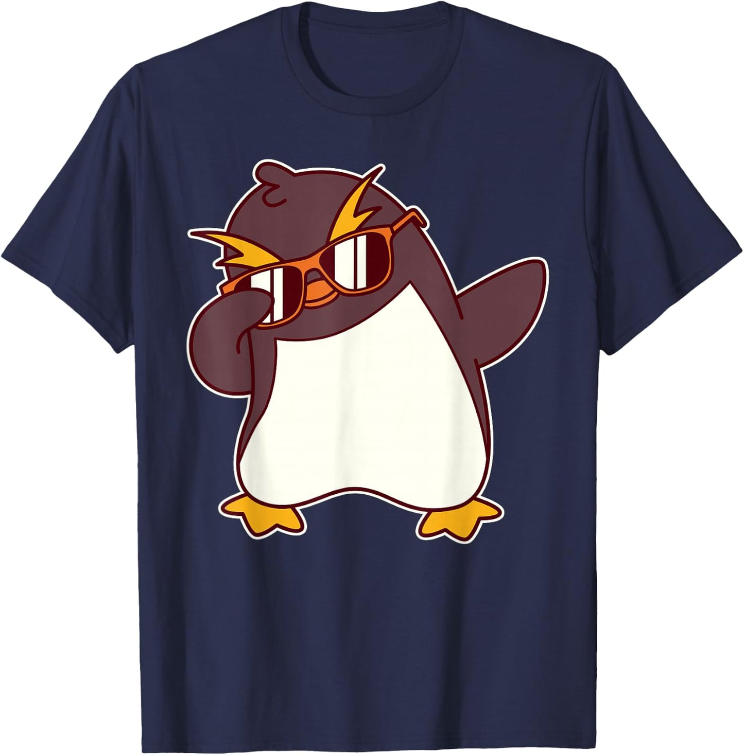 Cute Dabbing Macaroni Penguin T-Shirt - T-Shirt | Navy