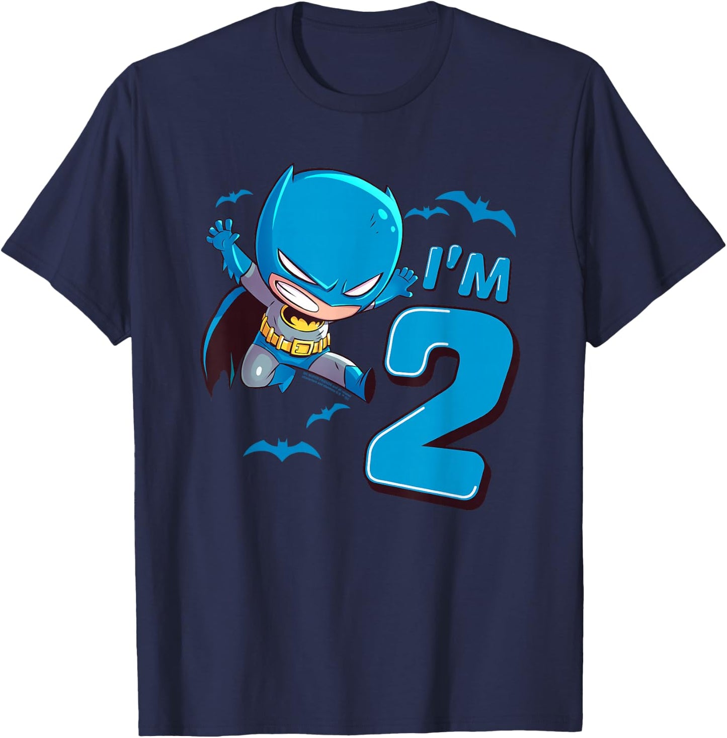 Batman 2nd Birthday Cute I'm 2 T-Shirt - T-Shirt | Navy