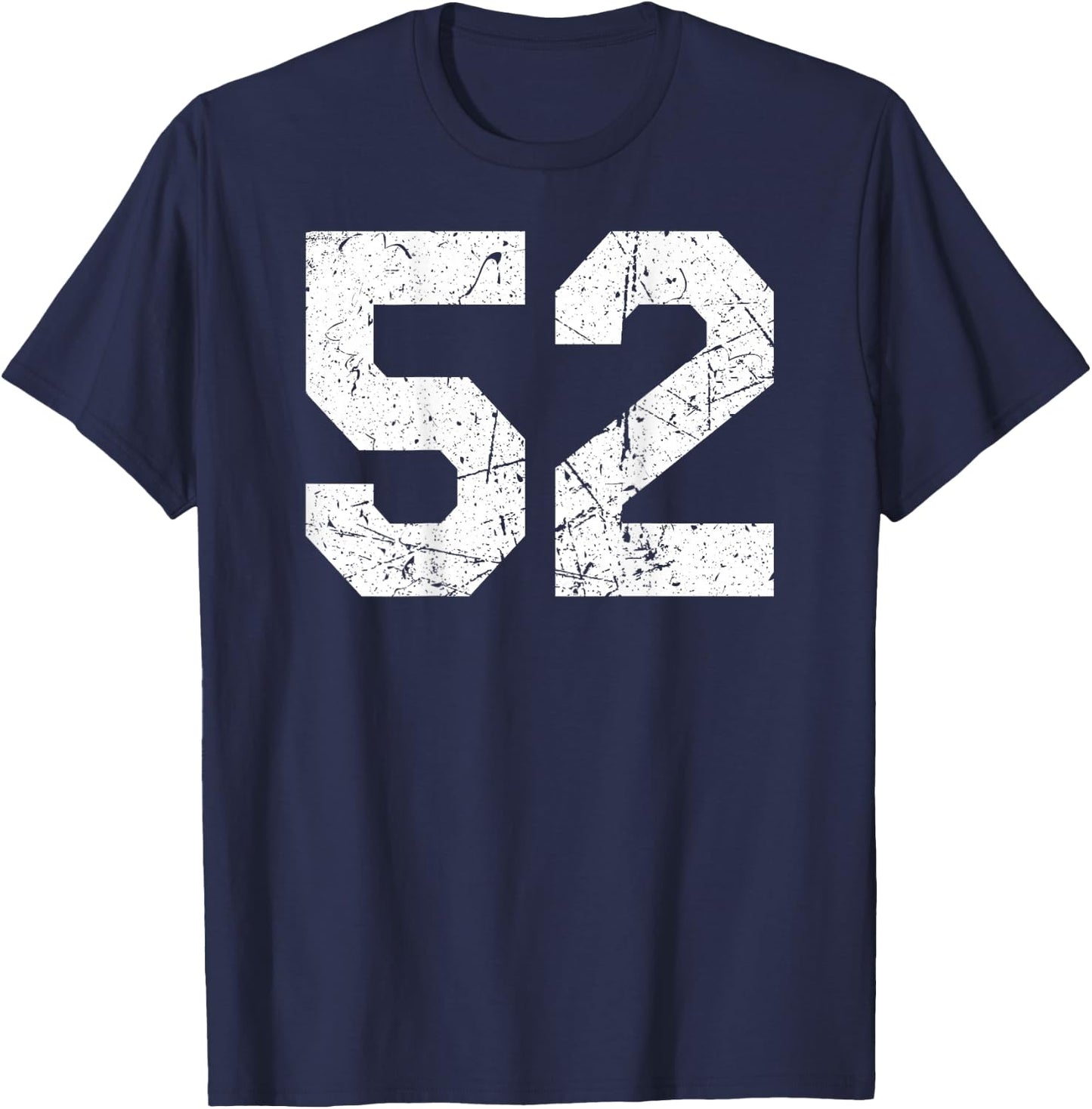 #52 Jersey Uniform Varsity Sports Number, 52nd Birthday T-Shirt - T-Shirt | Navy