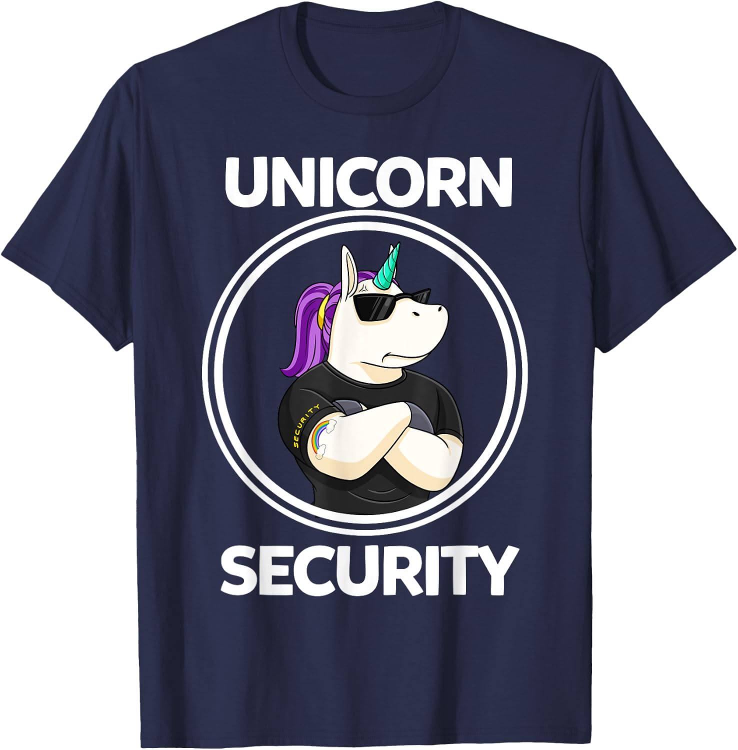 Unicorn Security Birthday Boys Dad Gift T-Shirt - T-Shirt | Navy