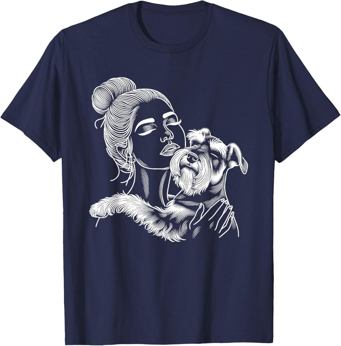 Miniature Schnauzer Mom Dog Art Mother's Day T-Shirt - T-Shirt | Navy