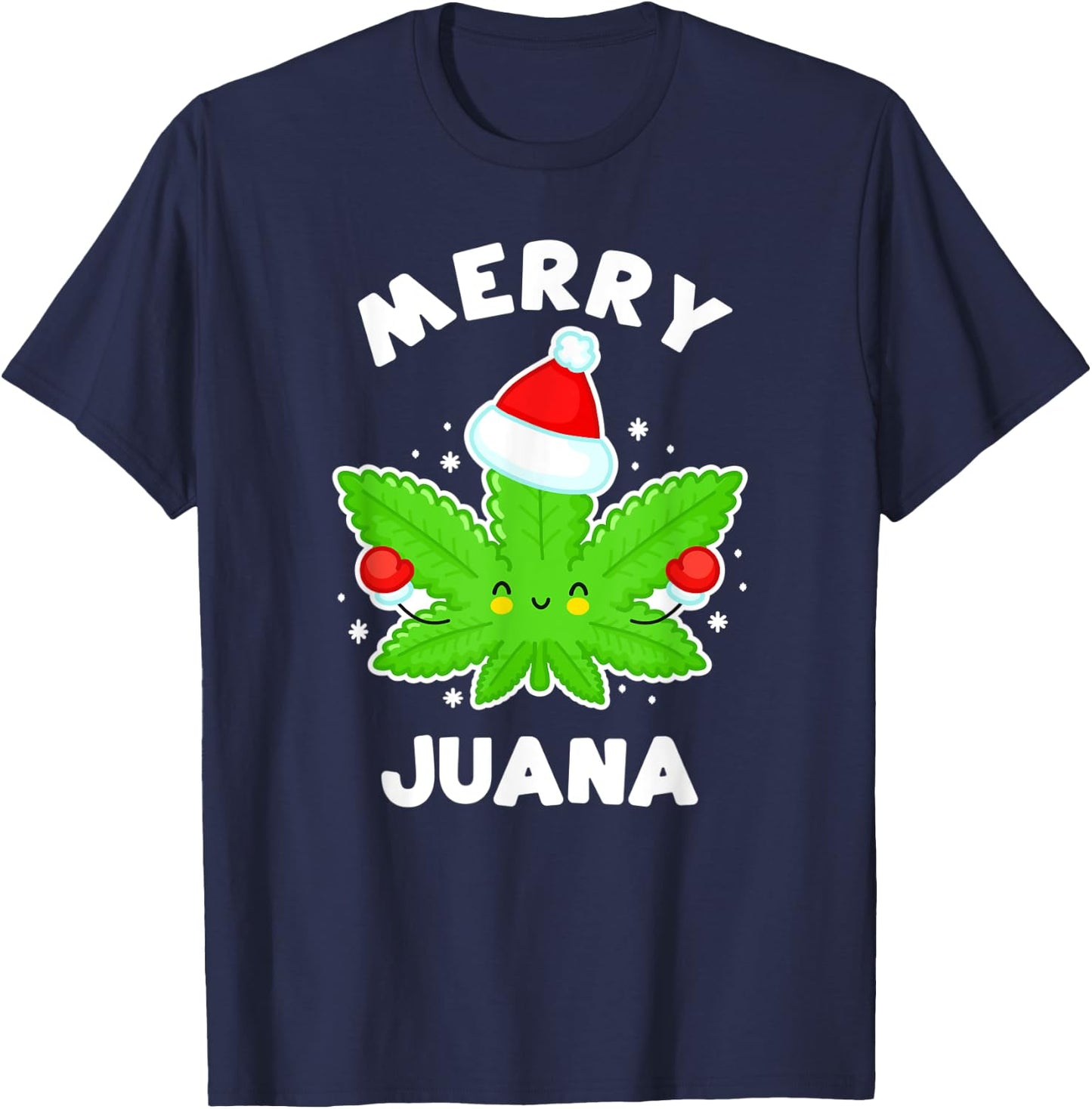 Merry Juana - Funny Christmas Weed T-Shirt - T-Shirt | Navy