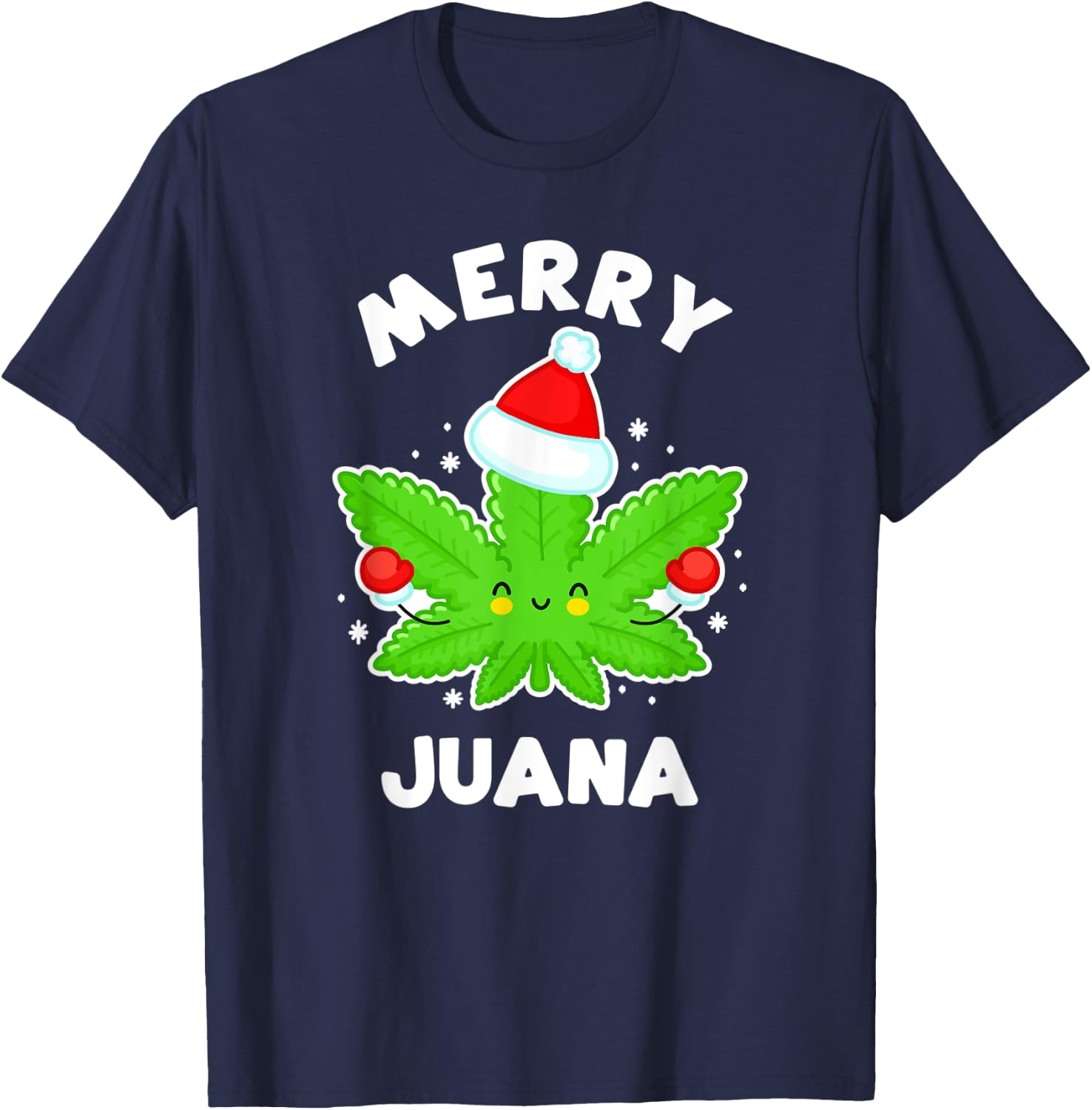 Merry Juana - Funny Christmas Weed T-Shirt - T-Shirt | Navy