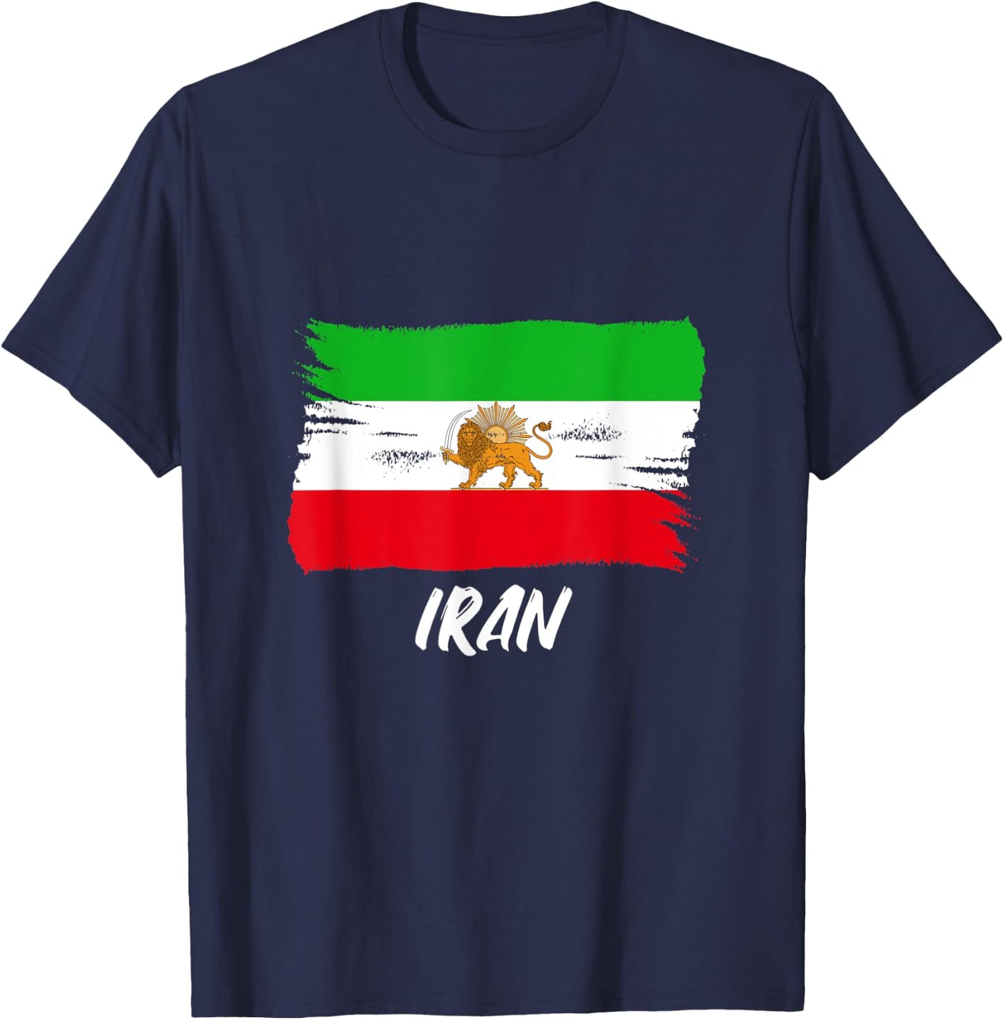 Vintage Old Iranian Lion Flag , black T-Shirt - T-Shirt | Navy