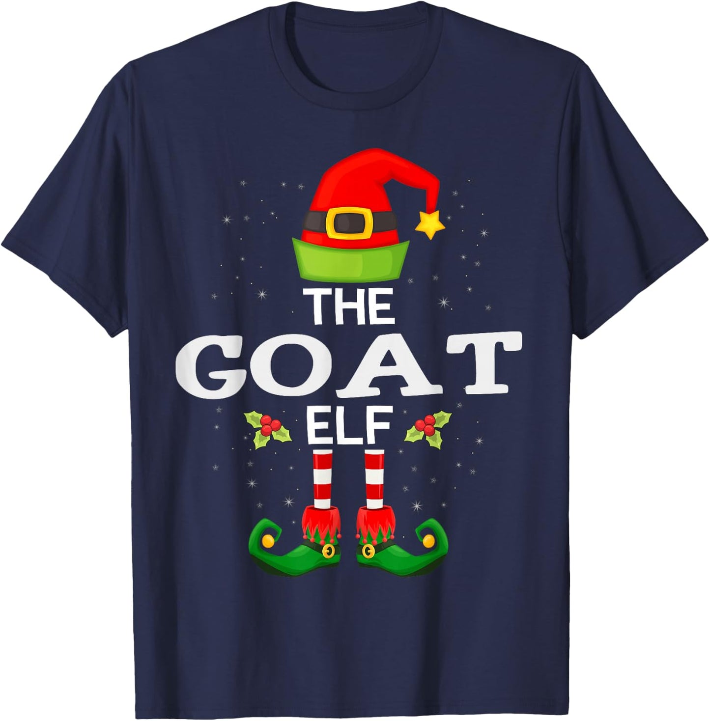 The Goat Elf Christmas Family Matching Pajama T-Shirt - T-Shirt | Navy
