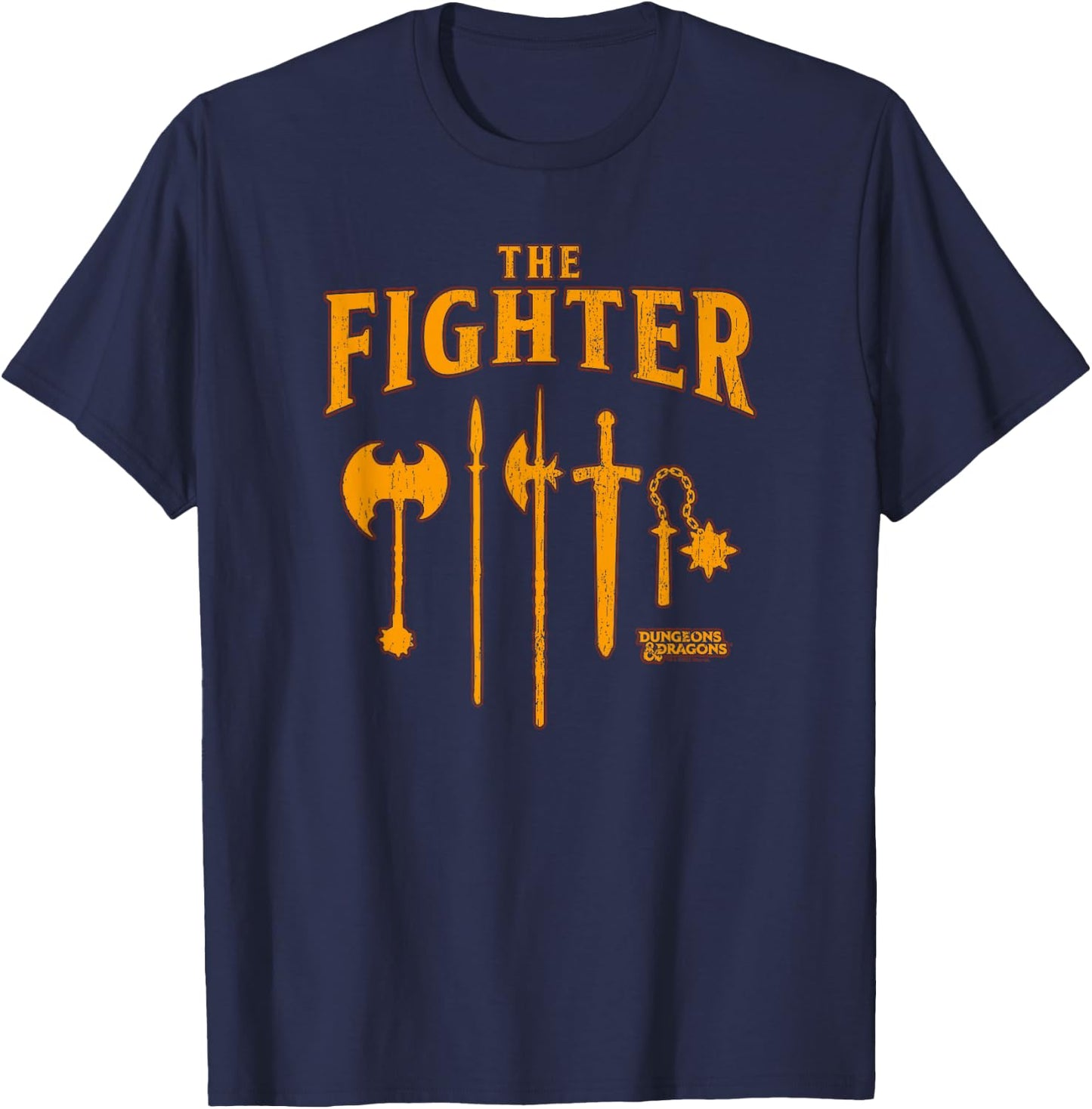 Dungeons & Dragons The Fighter Class Weapons Logo T-Shirt - T-Shirt | Navy