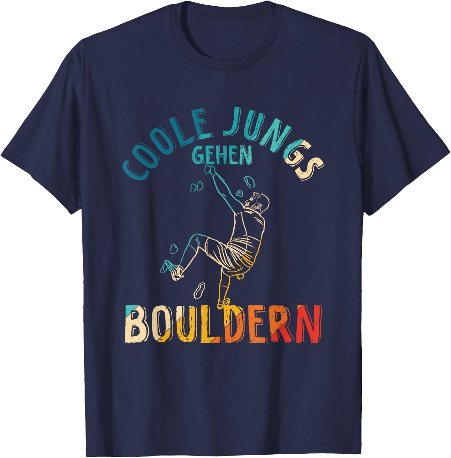 Coole Boys Go Bouldering - Climbing Children's , black T-Shirt - T-Shirt | Navy