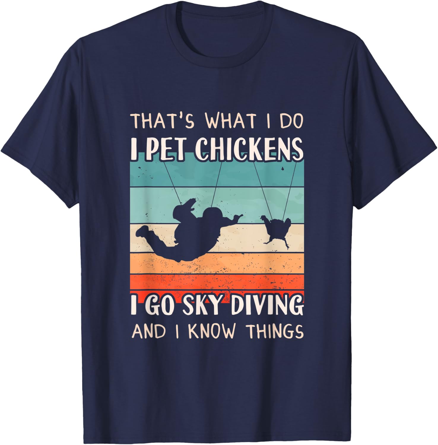 Skydiver Outfit - Chicken Keeper Design Men Sky Diving T-Shirt - T-Shirt | Navy