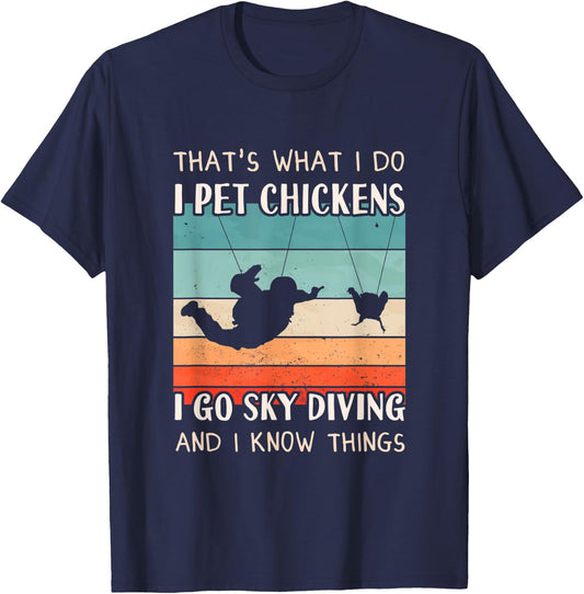 Skydiver Outfit - Chicken Keeper Design Men Sky Diving T-Shirt - T-Shirt | Navy