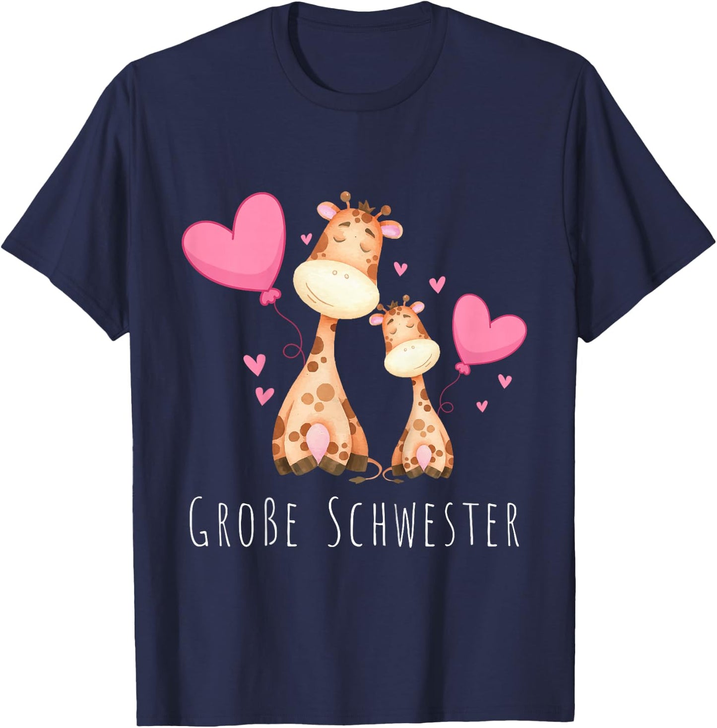 Kinder Große Schwester Giraffe T-Shirt - T-Shirt | Navy