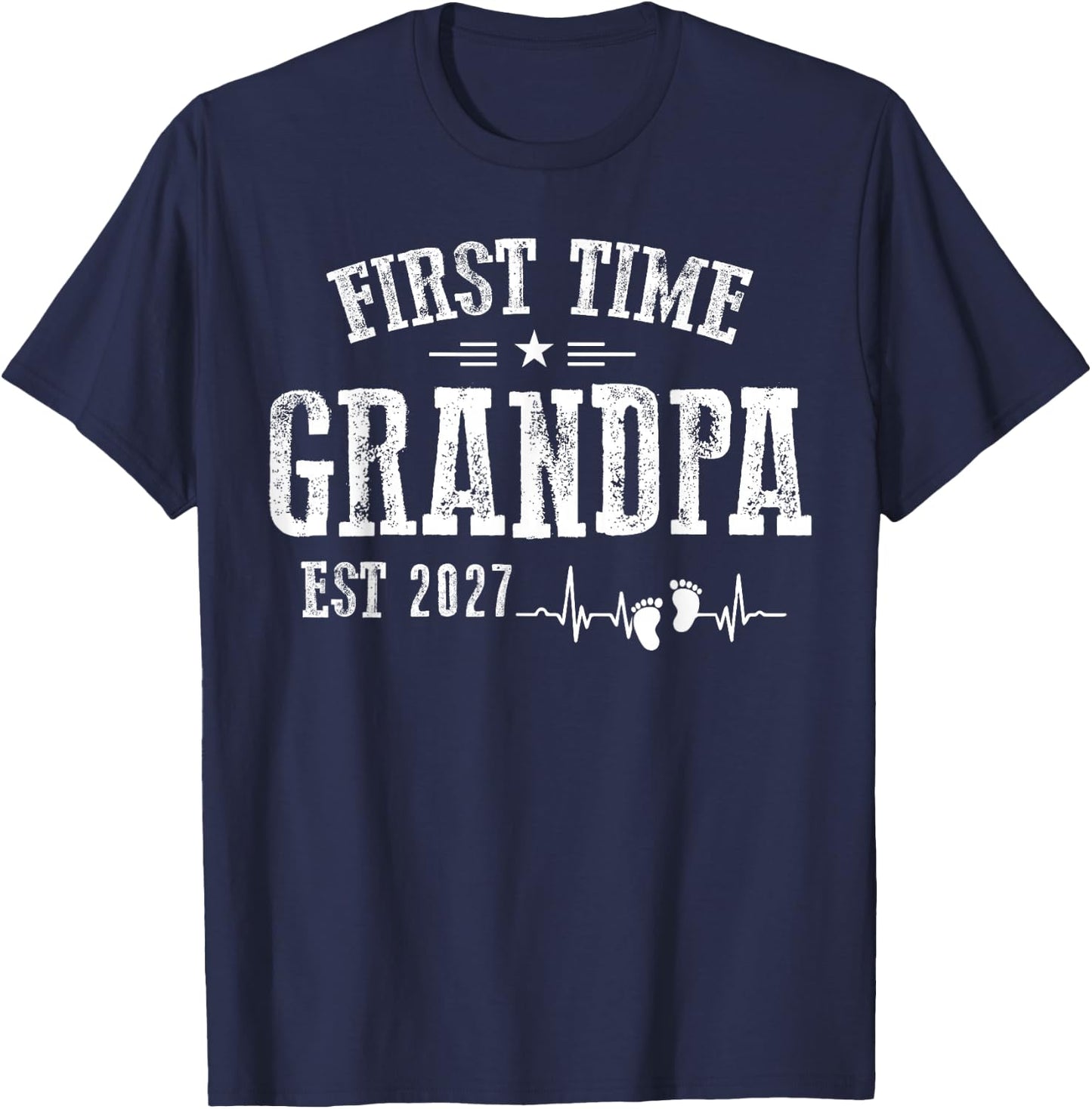 First time Grandpa 2027 for Grandfather to be T-Shirt - T-Shirt | Navy