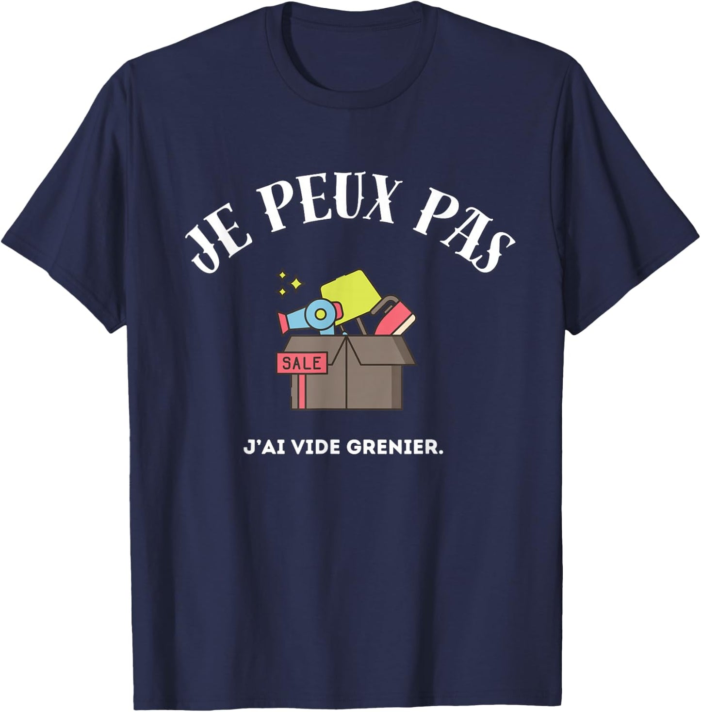 I Can't, I Empty Attic , Black, S T-Shirt - T-Shirt | Navy