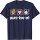 Leopard Print Women Girls Kids Artist Painter Love Peace Art T-Shirt - T-Shirt | Navy