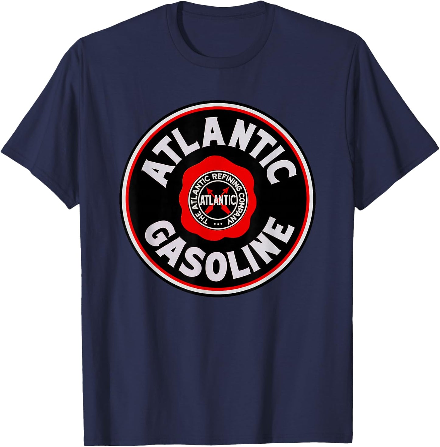 Retro Vintage Gas Station Atlantic Gasoline Motor Oil Car T-Shirt - T-Shirt | Navy