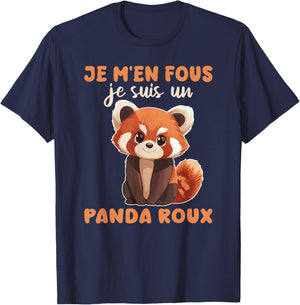 Je M'en Fous Je Suis Un Panda Roux - Cute Red Panda , Black, S T-Shirt - T-Shirt | Navy