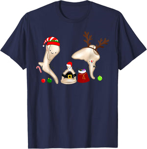 Christmas Ossicle Audiology Audiologist Student ENT Nurse T-Shirt - T-Shirt | Navy