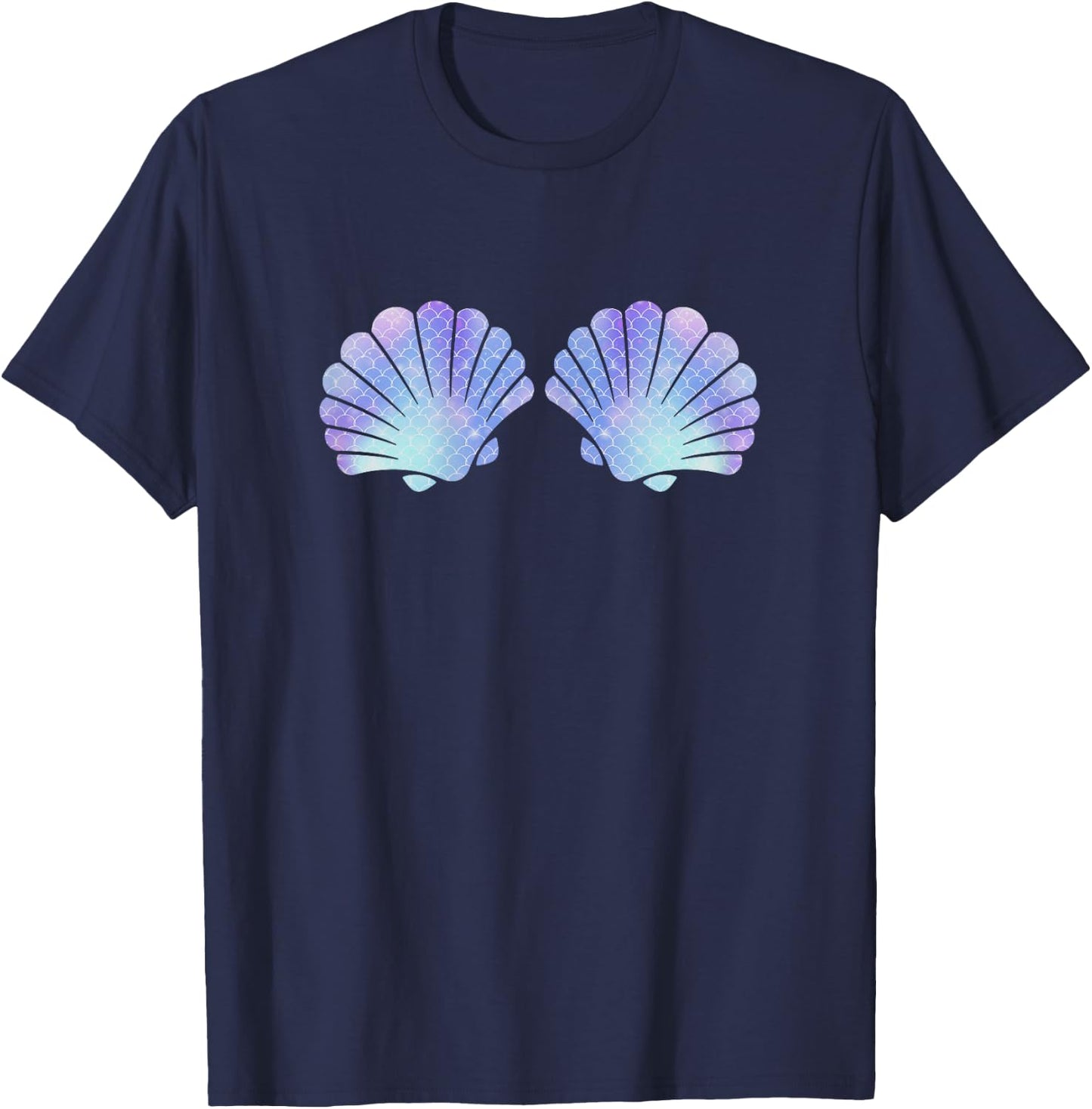 Meerjungfrau Kostüm Damen Karneval Meer Muschel , black T-Shirt - T-Shirt | Navy