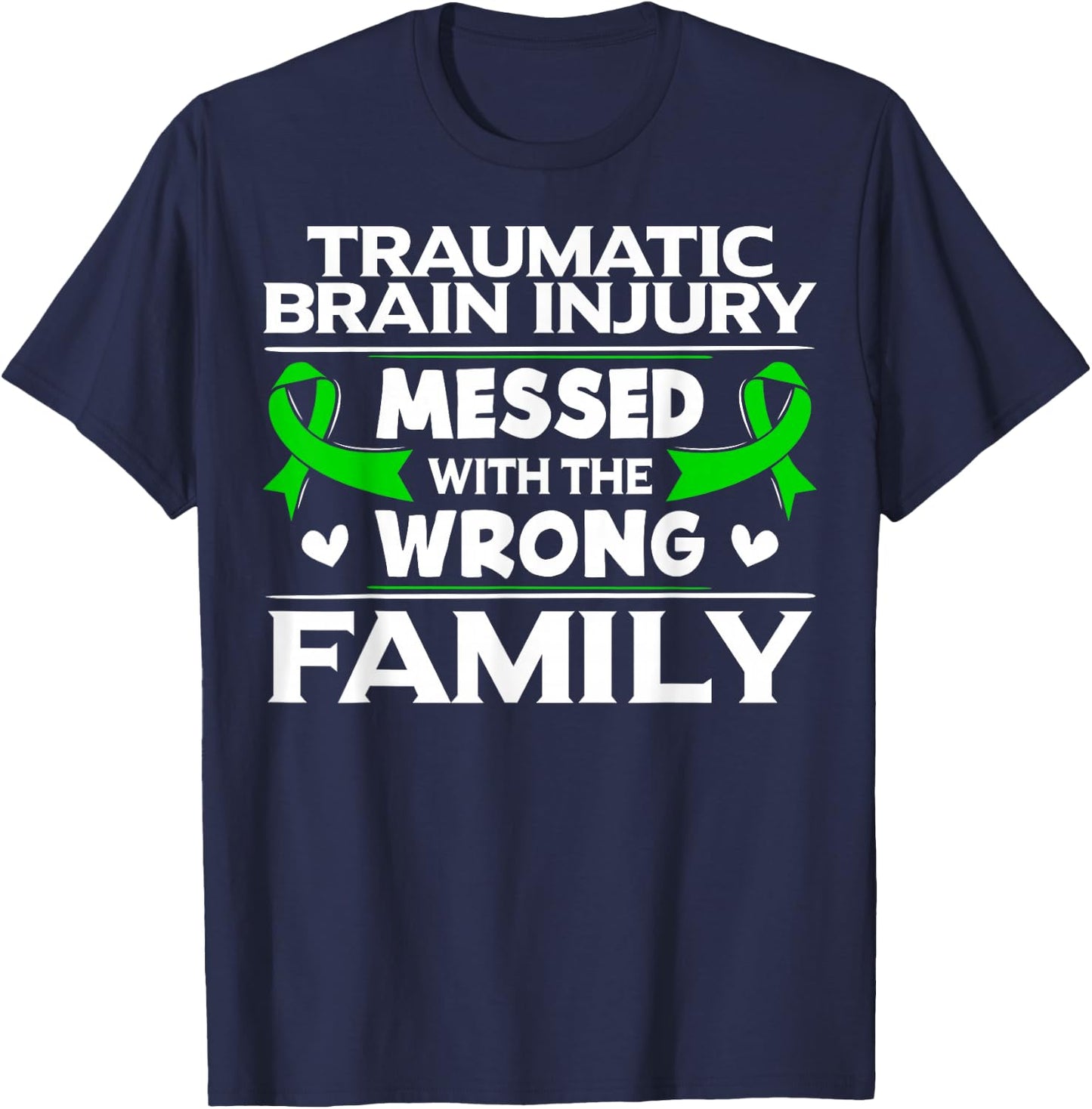 TBI Survivor Intracranial Injury Awareness Ribbon T-Shirt - T-Shirt | Navy