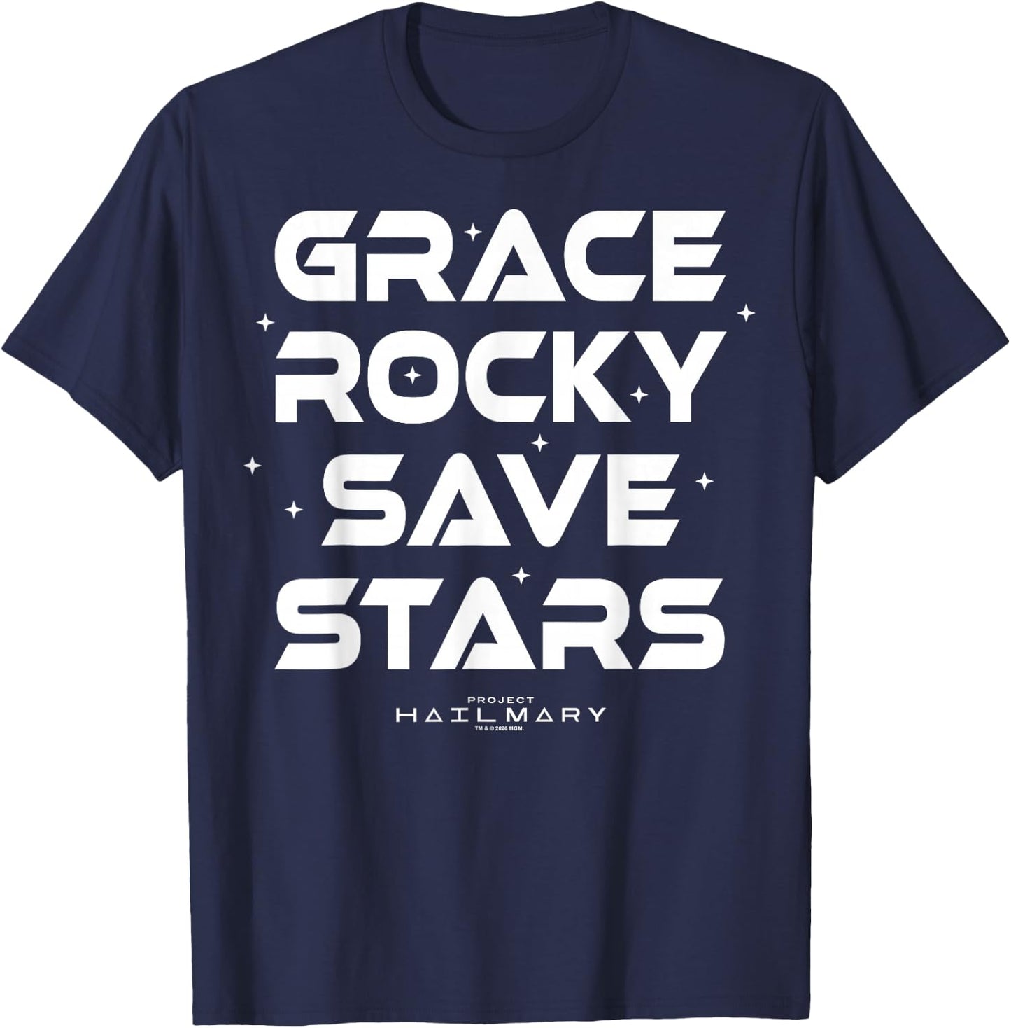 Project Hail Mary Grace Rocky Save Stars Poster T-Shirt - T-Shirt | Navy