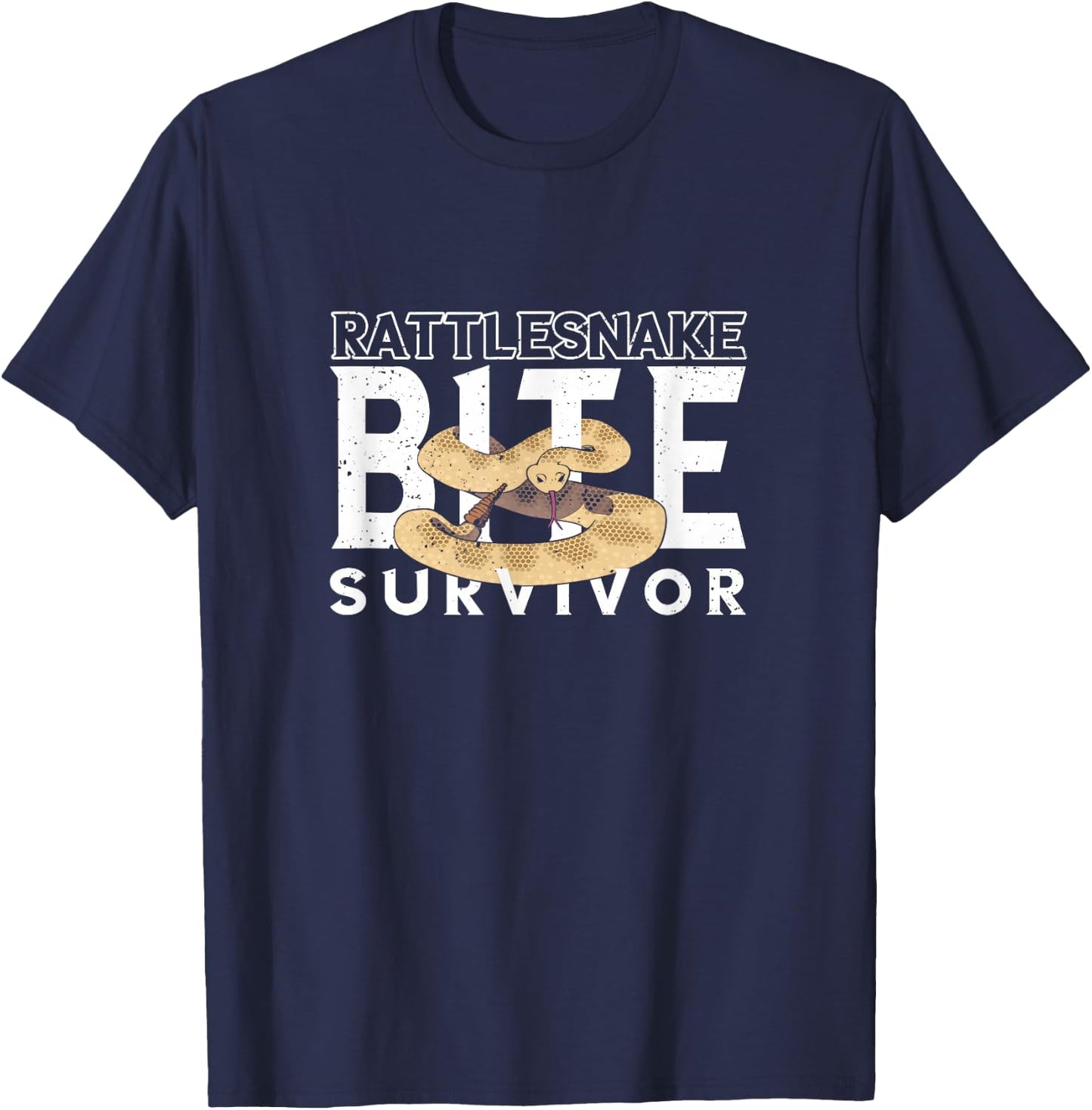 Rattlesnake Bite Survivor Snake Reptile Lovers Snake Lovers T-Shirt - T-Shirt | Navy